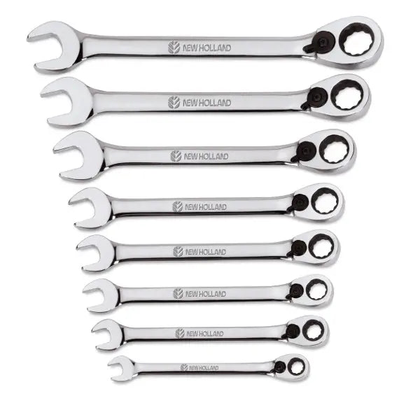 #SN70001 New Holland Ratcheting Box Combination Wrench Sets Size SAE