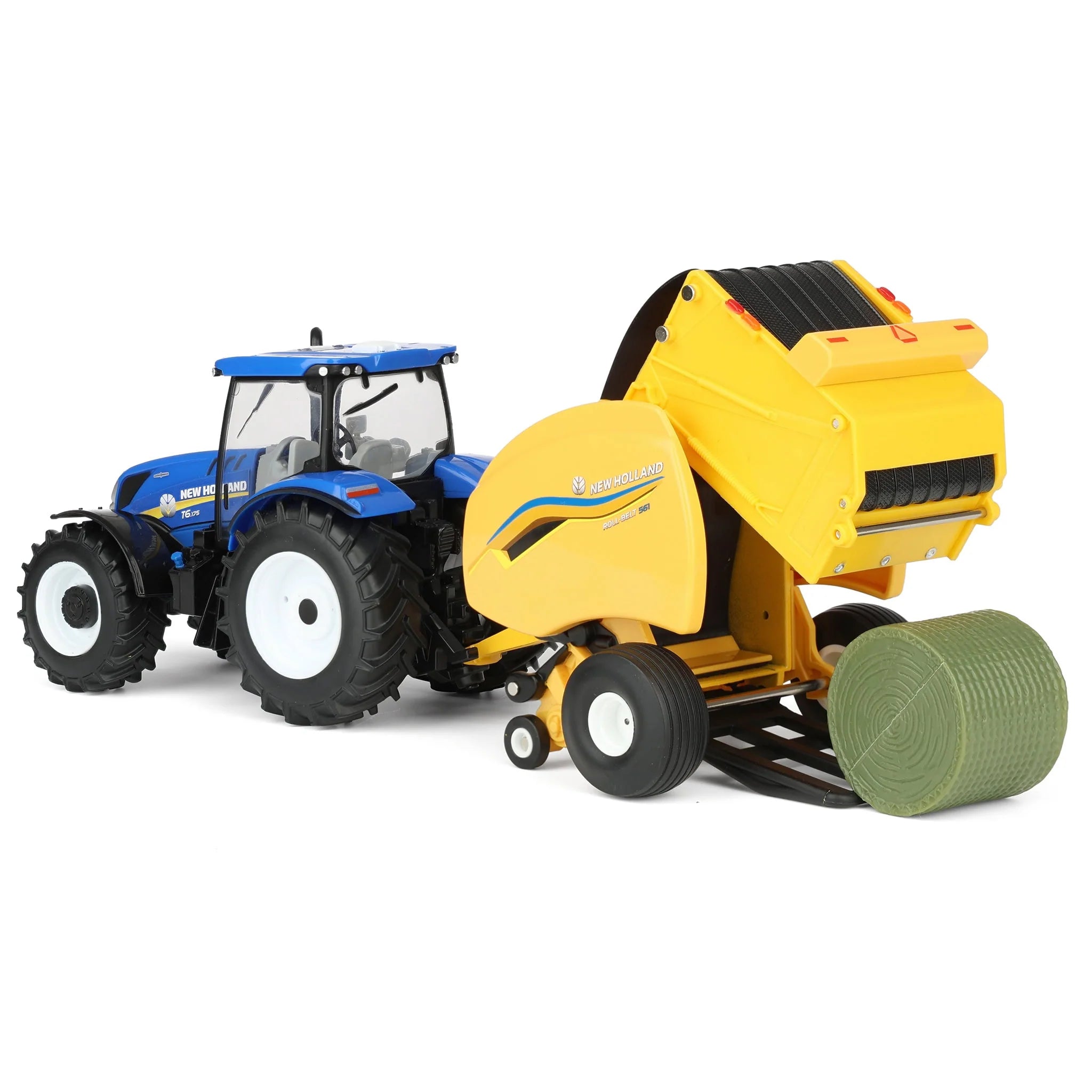#ERTL61029 1/32 New Holland T6.175 Tractor with 561 Roll-Belt Baler & 3 Round Bales