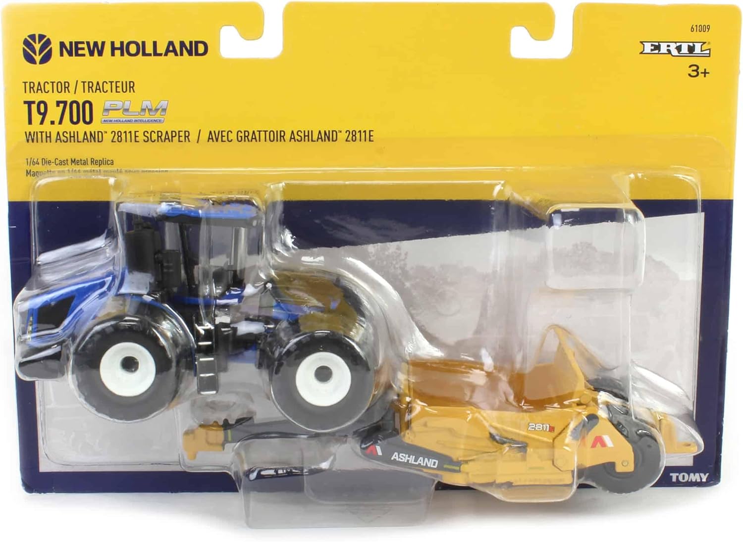 #ERTL61009 New Holland T9.700 Tractor with Ashland 2811E Scraper